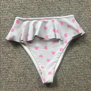 Beach Riot Tan with Ruffles and Hearts Bikini Bottoms Size XS